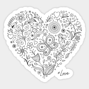 Floral heart illustration Sticker